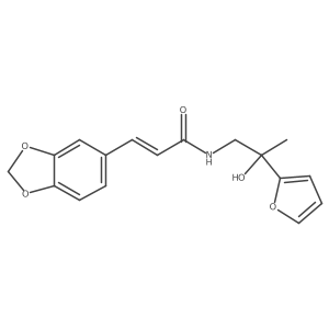 (E)-3-(benzo[d][1,3]dioxol-5-yl)-N-(2-(furan-2-yl)-2-hydroxypropyl)acrylamide Structure