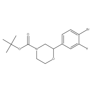 Tert-butyl 2-(4-bromo-3-fluorophenyl)morpholine-4-carboxylate结构式