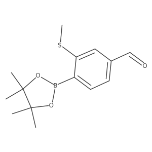 3-(Methylthio)-4-(4,4,5,5-tetramethyl-1,3,2-dioxaborolan-2-yl)benzaldehyde Structure
