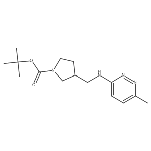 tert-Butyl 3-(((6-methylpyridazin-3-yl)amino)methyl)pyrrolidine-1-carboxylate结构式