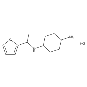 N1-(1-(furan-2-yl)ethyl)cyclohexane-1,4-diamine hydrochloride Structure