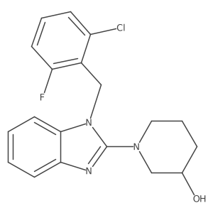 1-(1-(2-chloro-6-fluorobenzyl)-1H-benzo[d]imidazol-2-yl)piperidin-3-ol结构式