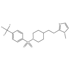 4-(((1-methyl-1H-imidazol-2-yl)thio)methyl)-1-((4-(trifluoromethyl)phenyl)sulfonyl)piperidine结构式