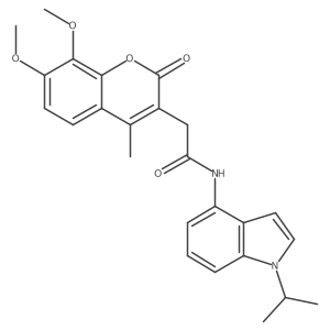 2-(7,8-dimethoxy-4-methyl-2-oxo-2H-chromen-3-yl)-N-[1-(propan-2-yl)-1H-indol-4-yl]acetamide结构式