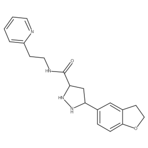 5-(2,3-dihydro-1-benzofuran-5-yl)-N-(2-pyridin-2-ylethyl)pyrazolidine-3-carboxamide Structure