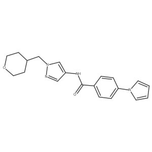 4-(1H-pyrrol-1-yl)-N-(1-((tetrahydro-2H-pyran-4-yl)methyl)-1H-pyrazol-4-yl)benzamide Structure