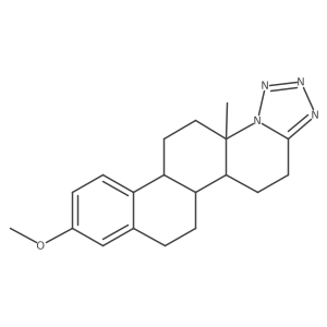 Naphtho[2,1-f]tetrazolo[1,5-a]quinoline, 4,5,5a,5b,6,7,11b,12,13,13a-decahydro-9-methoxy-13a-methyl-, [5aS-(5aI+/-,5bI(2),11bI+/-,13aI(2))]-结构式