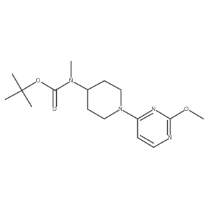Tert-butyl (1-(2-methoxypyrimidin-4-yl)piperidin-4-yl)(methyl)carbamate结构式