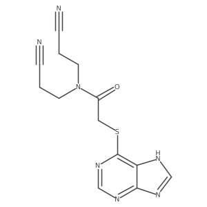 N,N-bis(2-cyanoethyl)-2-(7H-purin-6-ylsulfanyl)acetamide结构式