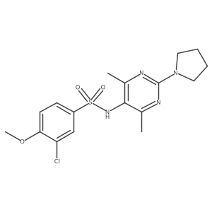 3-chloro-N-(4,6-dimethyl-2-(pyrrolidin-1-yl)pyrimidin-5-yl)-4-methoxybenzenesulfonamide结构式
