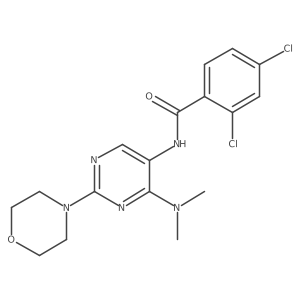 2,4-dichloro-N-(4-(dimethylamino)-2-morpholinopyrimidin-5-yl)benzamide Structure
