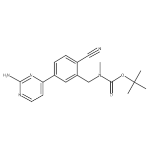 Tert-butyl (5-(2-aminopyrimidin-4-yl)-2-cyanobenzyl)(methyl)carbamate Structure