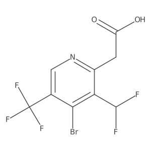 4-Bromo-3-(difluoromethyl)-5-(trifluoromethyl)pyridine-2-acetic acid结构式