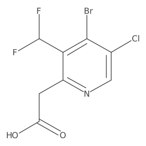 4-Bromo-5-chloro-3-(difluoromethyl)pyridine-2-acetic acid Structure
