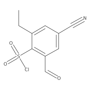4-Cyano-2-ethyl-6-formylbenzene-1-sulfonyl chloride Structure