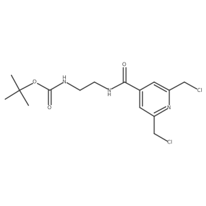 tert-Butyl (2-(2,6-bis(chloromethyl)isonicotinamido)ethyl)carbamate结构式