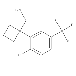 {1-[2-Methoxy-5-(trifluoromethyl)phenyl]cyclobutyl}methanamine Structure