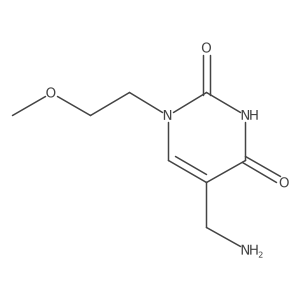 5-(Aminomethyl)-1-(2-methoxyethyl)-1,2,3,4-tetrahydropyrimidine-2,4-dione结构式