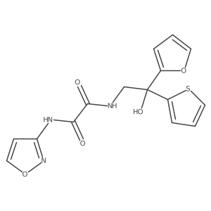N1-(2-(furan-2-yl)-2-hydroxy-2-(thiophen-2-yl)ethyl)-N2-(isoxazol-3-yl)oxalamide结构式