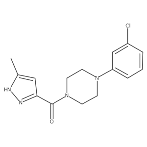 1-(3-chlorophenyl)-4-(3-methyl-1H-pyrazole-5-carbonyl)piperazine结构式
