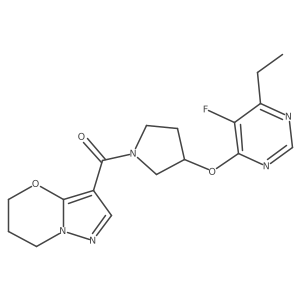 (6,7-dihydro-5H-pyrazolo[5,1-b][1,3]oxazin-3-yl)(3-((6-ethyl-5-fluoropyrimidin-4-yl)oxy)pyrrolidin-1-yl)methanone Structure