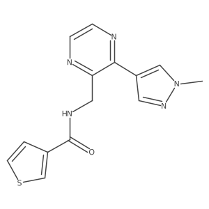 N-((3-(1-methyl-1H-pyrazol-4-yl)pyrazin-2-yl)methyl)thiophene-3-carboxamide Structure