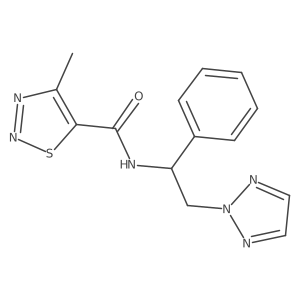 4-methyl-N-(1-phenyl-2-(2H-1,2,3-triazol-2-yl)ethyl)-1,2,3-thiadiazole-5-carboxamide Structure