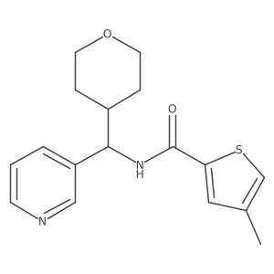 4-methyl-N-(pyridin-3-yl(tetrahydro-2H-pyran-4-yl)methyl)thiophene-2-carboxamide Structure