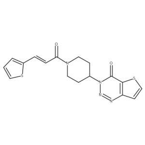 (E)-3-(1-(3-(thiophen-2-yl)acryloyl)piperidin-4-yl)thieno[3,2-d][1,2,3]triazin-4(3H)-one结构式