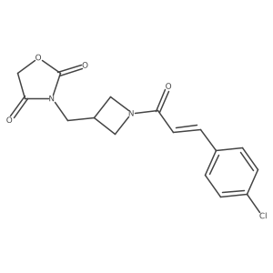(E)-3-((1-(3-(4-chlorophenyl)acryloyl)azetidin-3-yl)methyl)oxazolidine-2,4-dione Structure