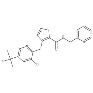 3-{[3-chloro-5-(trifluoromethyl)-2-pyridinyl]oxy}-N-(2-pyridinylmethyl)-2-thiophenecarboxamide结构式
