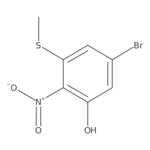 5-Bromo-3-(methylsulfanyl)-2-nitrophenol结构式