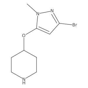 4-[(3-bromo-1-methyl-1H-pyrazol-5-yl)oxy]piperidine Structure