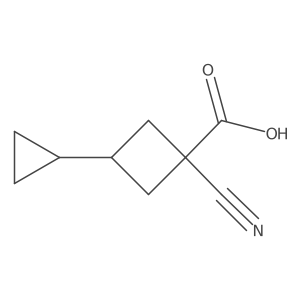 1-Cyano-3-cyclopropylcyclobutane-1-carboxylic acid结构式