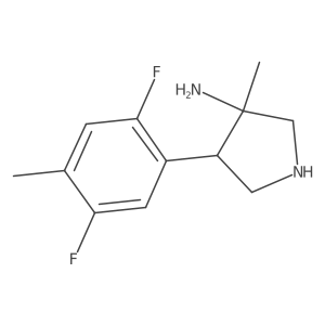 rac-(3R,4S)-4-(2,5-difluoro-4-methylphenyl)-3-methylpyrrolidin-3-amine结构式