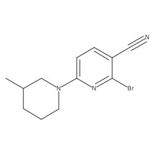 2-Bromo-6-(3-methylpiperidin-1-yl)pyridine-3-carbonitrile结构式