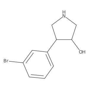 rac-(3R,4S)-4-(3-bromophenyl)pyrrolidin-3-ol结构式