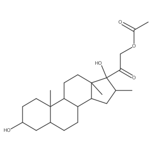 21-Acetoxy-3b,17a-dihydroxy-16b-methyl-5a-pregnan-20-one Structure