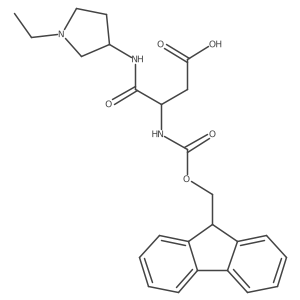 3-[(1-ethylpyrrolidin-3-yl)carbamoyl]-3-({[(9H-fluoren-9-yl)methoxy]carbonyl}amino)propanoic acid结构式