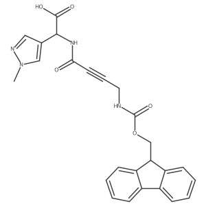 2-[4-({[(9H-fluoren-9-yl)methoxy]carbonyl}amino)but-2-ynamido]-2-(1-methyl-1H-pyrazol-4-yl)acetic acid结构式
