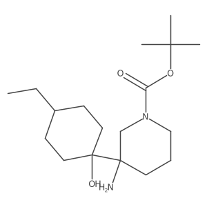 Tert-butyl 3-amino-3-(4-ethyl-1-hydroxycyclohexyl)piperidine-1-carboxylate结构式