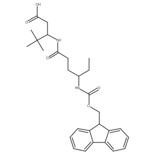 3-[4-({[(9H-fluoren-9-yl)methoxy]carbonyl}amino)hexanamido]-4,4-dimethylpentanoic acid结构式