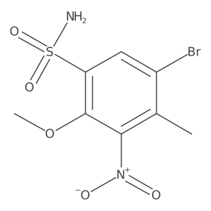 5-Bromo-2-methoxy-4-methyl-3-nitrobenzene-1-sulfonamide结构式