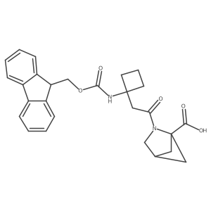 2-{2-[1-({[(9H-fluoren-9-yl)methoxy]carbonyl}amino)cyclobutyl]acetyl}-2-azabicyclo[2.1.1]hexane-1-carboxylic acid结构式