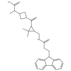 2-(1-{3-[({[(9H-fluoren-9-yl)methoxy]carbonyl}amino)methyl]-2,2-difluorocyclopropanecarbonyl}azetidin-3-yl)propanoic acid结构式