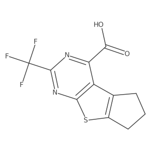10-(Trifluoromethyl)-7-thia-9,11-diazatricyclo[6.4.0.0,2,6]dodeca-1(12),2(6),8,10-tetraene-12-carboxylic acid Structure