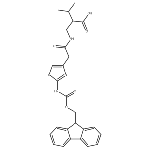 2-({2-[2-({[(9H-fluoren-9-yl)methoxy]carbonyl}amino)-1,3-thiazol-4-yl]acetamido}methyl)-3-methylbutanoic acid Structure