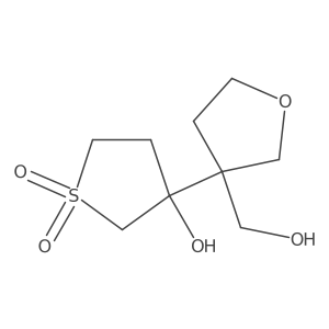 3-Hydroxy-3-[3-(hydroxymethyl)oxolan-3-yl]-1lambda6-thiolane-1,1-dione结构式
