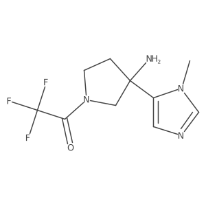 1-[3-amino-3-(1-methyl-1H-imidazol-5-yl)pyrrolidin-1-yl]-2,2,2-trifluoroethan-1-one结构式