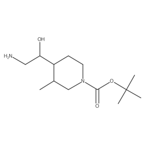 Tert-butyl 4-(2-amino-1-hydroxyethyl)-3-methylpiperidine-1-carboxylate结构式